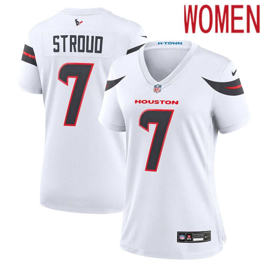 Women Houston Texans 7 C.J. Stroud Nike White Game NFL Jersey